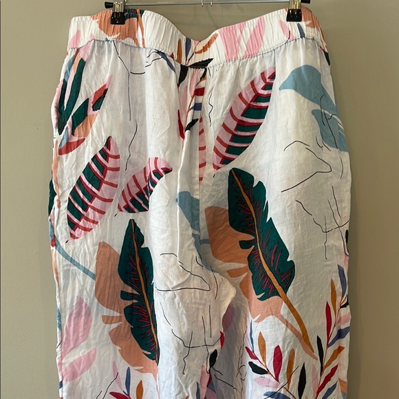 100% Linen Wide Leg Pants, Cynthia Rowley Multicolor - Picture 9 of 10